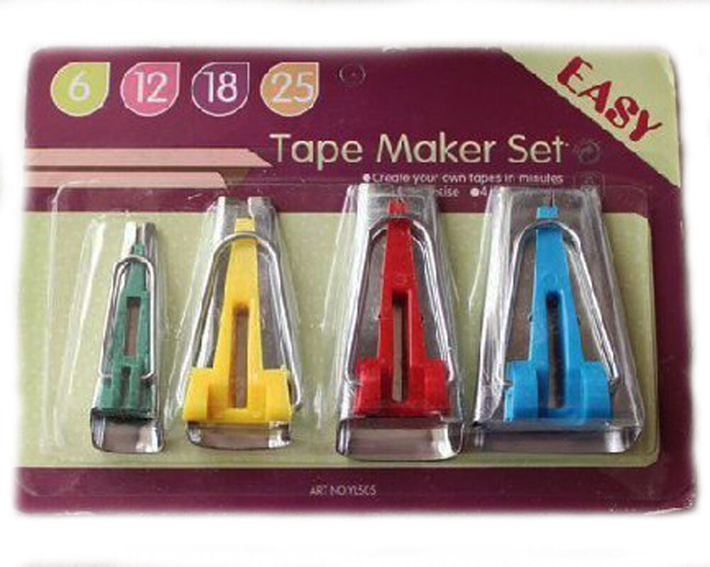 Set of 4 fabric bias tape makers in assorted sizes