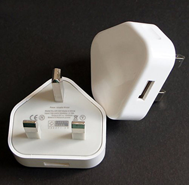 Two 3PIN UK plug universal USB port AC power adaptors