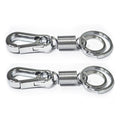 Two NO.2 solid sprung all metal double key rings displayed