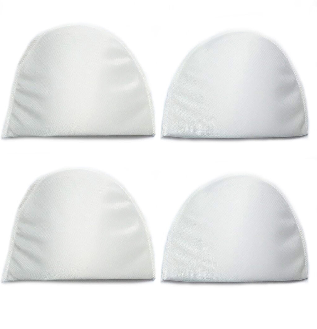 Two pairs of light weight white shoulder pads displayed.