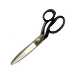 Premium sharp thin fabric tailors scissors on a white background.