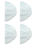 Two pairs of white shoulder pads displayed on a table.