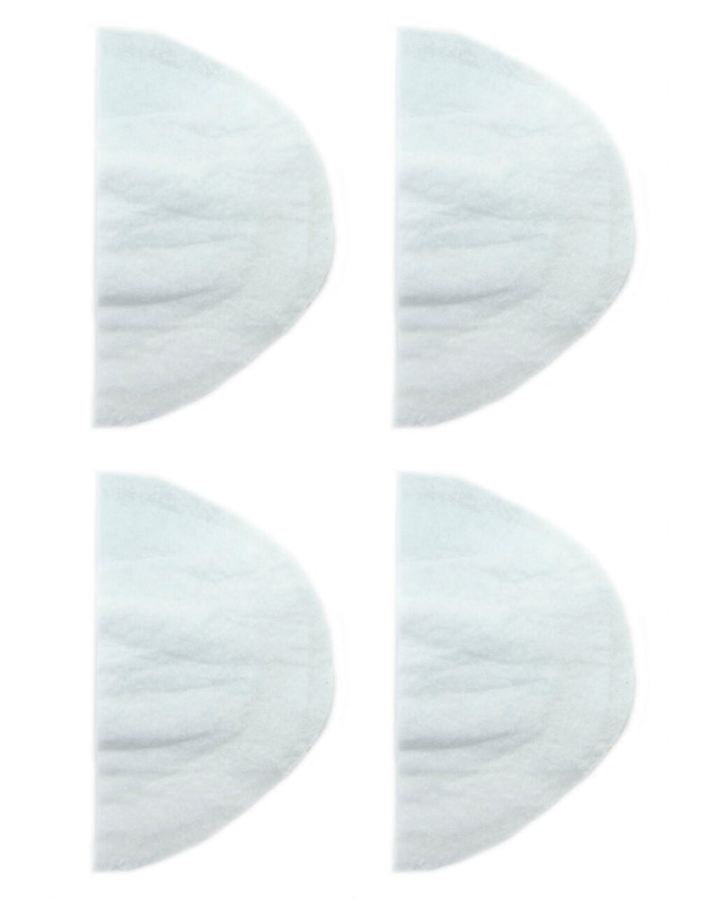 Two pairs of white shoulder pads displayed on a table.