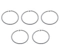 Pack of 5 nickel-plated binding rings, 2.5 inches in diameter.