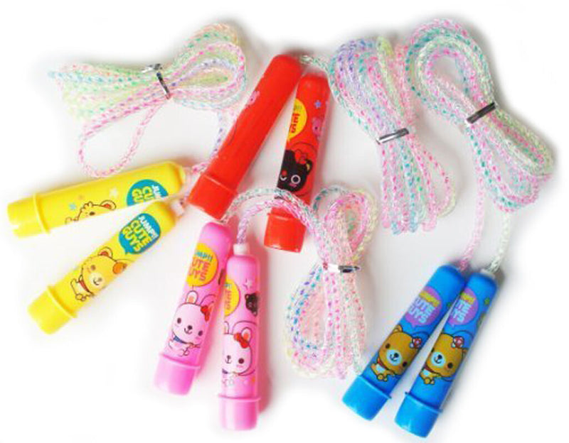 Two colourful soft plastic skipping ropes for children