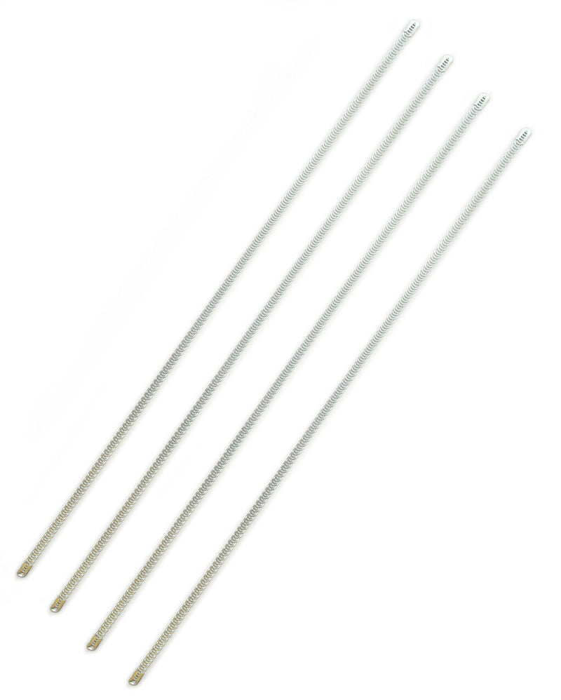 Four pieces of metal spiral boning for corsets.
