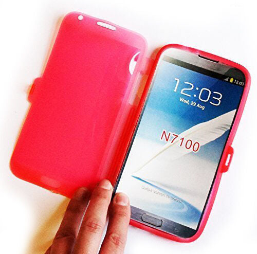 Front view of colourful flip C-thru case for Galaxy Note 2