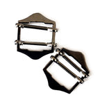 Pack of 20 gunmetal tone shoe handbag buckles displayed together.