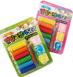 Different colours of comfort grips for writing tools