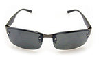 1056 Stylish Unisex Sunglasses with Silver Skull and Bones Temple Motif - Width at Temples 134 mm - 100% UV400 Protection - Black & Gunmetal Frame with Grey Lenses