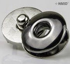 Five sets of 16mm eyelet style magnetic buttons in silver.