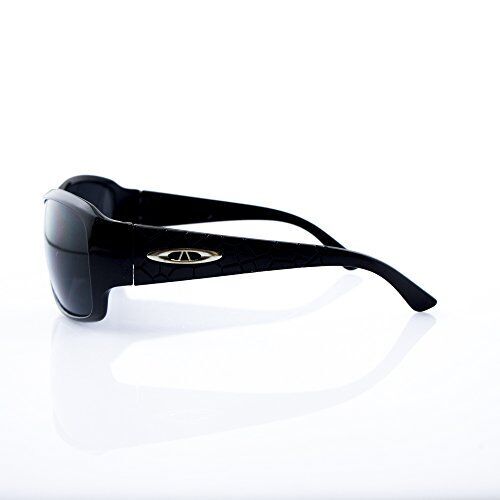 Side view of the unisex sunglasses showcasing the arm length.