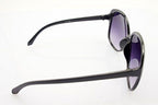 15827 Ladies Fashion Sunglasses - Large Frame - Width at Temples 139 mm - 100% UV400 Protection - Black Frame with Violet Lenses