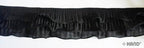 Nylon frill ruffle elastic trim in black on a white background.