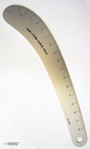 Ruler in use, helping to create patterns on fabric.
