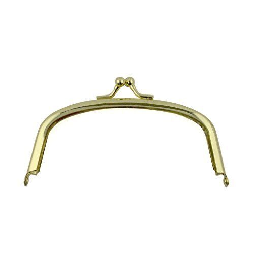 Large rounded square purse frame in gold colour.