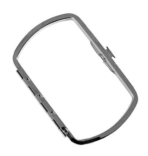 Silver polish clutch purse frame showing front view