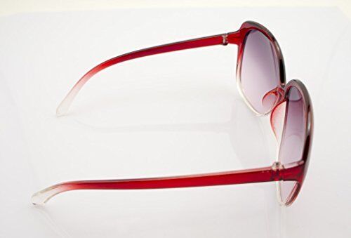15827 Ladies Fashion Sunglasses - Large Frame - Width at Temples 139 mm - 100% UV400 Protection - Red Frame and Lenses