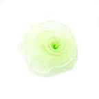 Pretty Flower Sew On Organza Trim for Clothing and Accessory Embellishment 32 mm x 32 mm Pack of 20, Pale Green