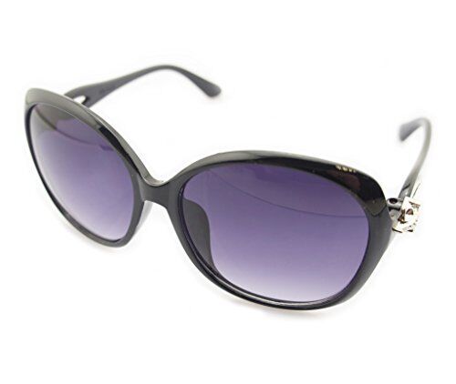 Large framed ladies' sunglasses with silver fox motif