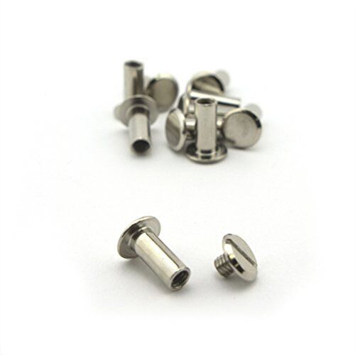 Pack of 25 stylish silver screw in studs displayed.