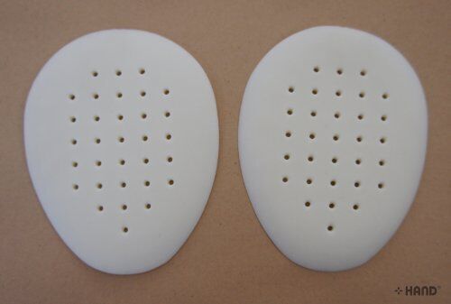Two breathable frontfoot antislip shoe insoles pads displayed