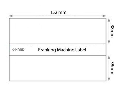 Pack of 500 franking machine labels on display