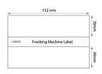 Pack of 500 franking machine labels on display