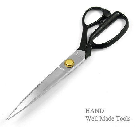 Professional 11" dressmakers shears with ergonomic handles.