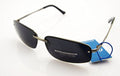 Stylish unisex sunglasses with metallic grey frame.