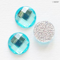 Round Hotfix - Iron On Rhinstone Diamante Gems 10mm, a Pack of Appx 400 (D14 Sea blue - appx 64.5g)