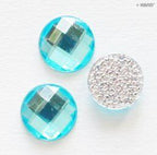 Round Hotfix - Iron On Rhinstone Diamante Gems 10mm, a Pack of Appx 400 (D14 Sea blue - appx 64.5g)