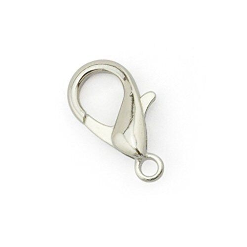 Pack of silver colour lobster clasps for jewellery making.