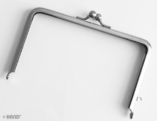Medium silver purse frame with kiss clasp lock