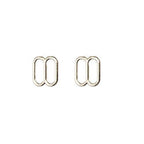 Metal lingerie sliders measuring 1.3 cm x 1 cm for strap adjustment.