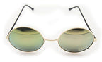 Side view showing the silver coloured metal frame of the sunglasses.