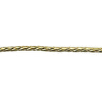 Close-up of gold braided leatherette trim showing texture and detail.