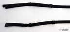 Pack of 10 adjustable black bra shoulder straps displayed.