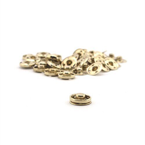 Pack of 20 gold snap buttons, 12mm diameter.