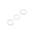 Close-up of metal O shape lingerie rings with white coating