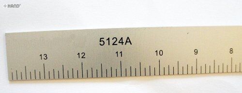 Close-up of the 24x14 inch aluminium ruler