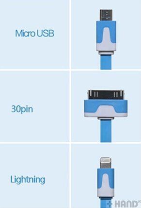 Different angles of the noodle charging cable for clarity