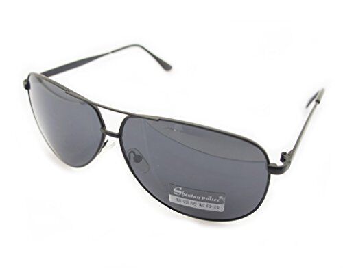Unisex aviator sunglasses with a black metal frame.