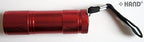 Close-up of the LED torch showcasing its bright light