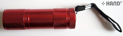 Close-up of the LED torch showcasing its bright light