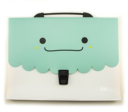 Mint green A4 document wallet with colourful tabs