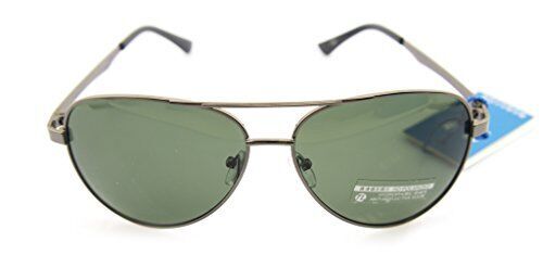 Close-up of the green grey lenses of the sunglasses