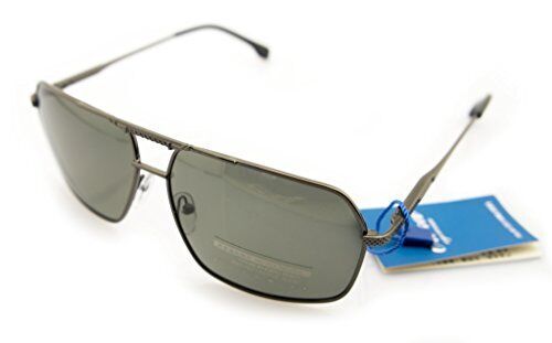 Stylish unisex sunglasses with a metallic grey frame.