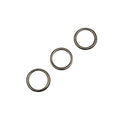 Close-up of metal O shape lingerie rings in silver colour