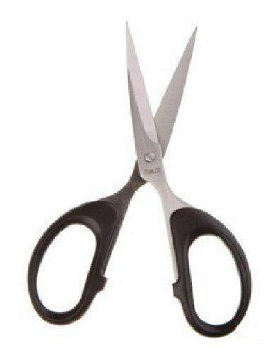 Scissors cutting through a piece of cloth.